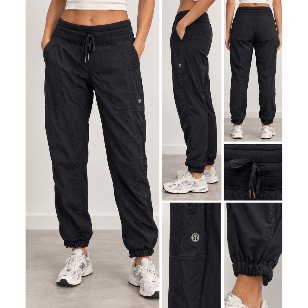 Lululemon Beyond the Studio Jogger Black Pinstripe Textured Pants LW5CVLS
